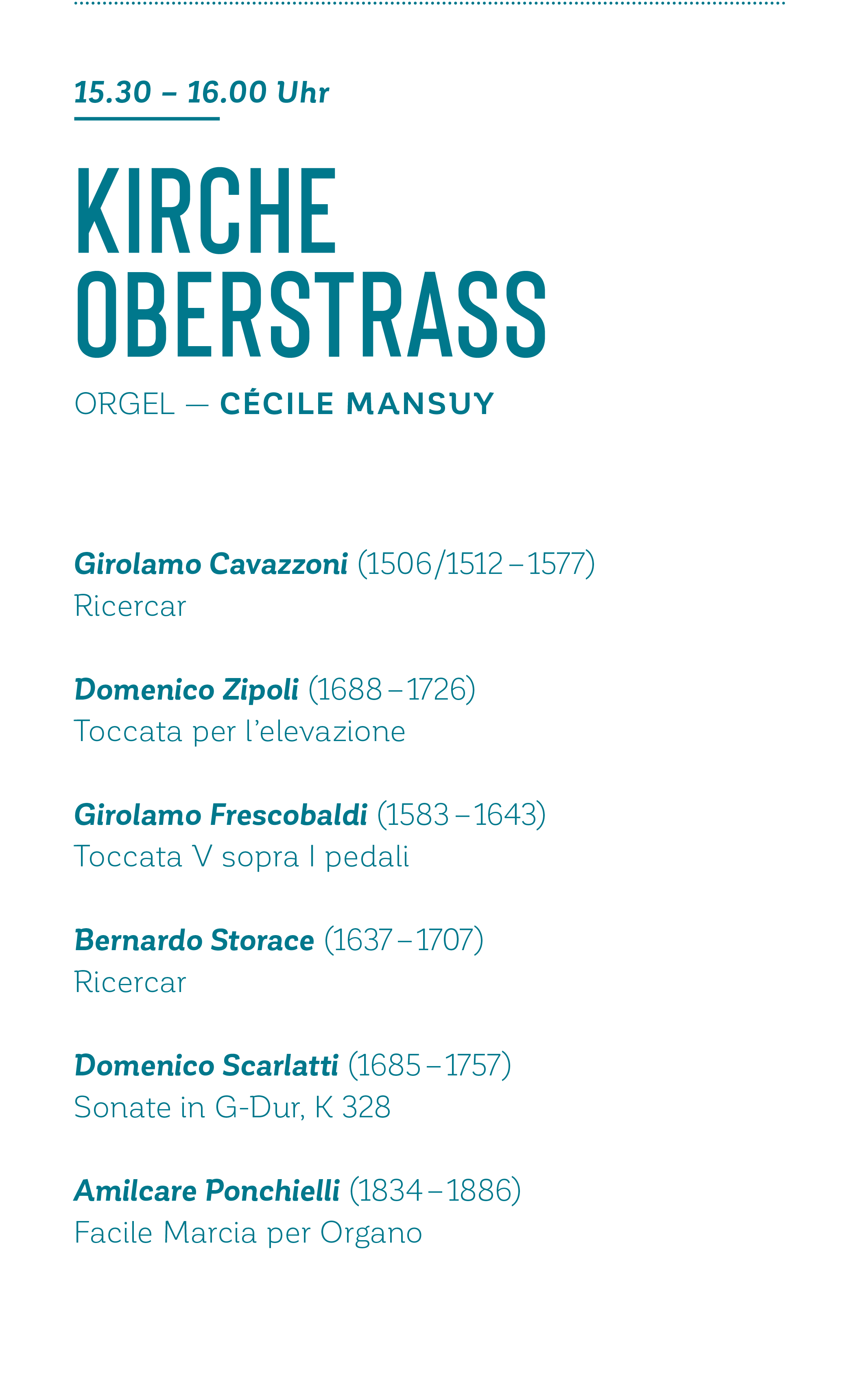 Zürcher Orgelspaziergang 2019 – Programm Kirche Oberstrass